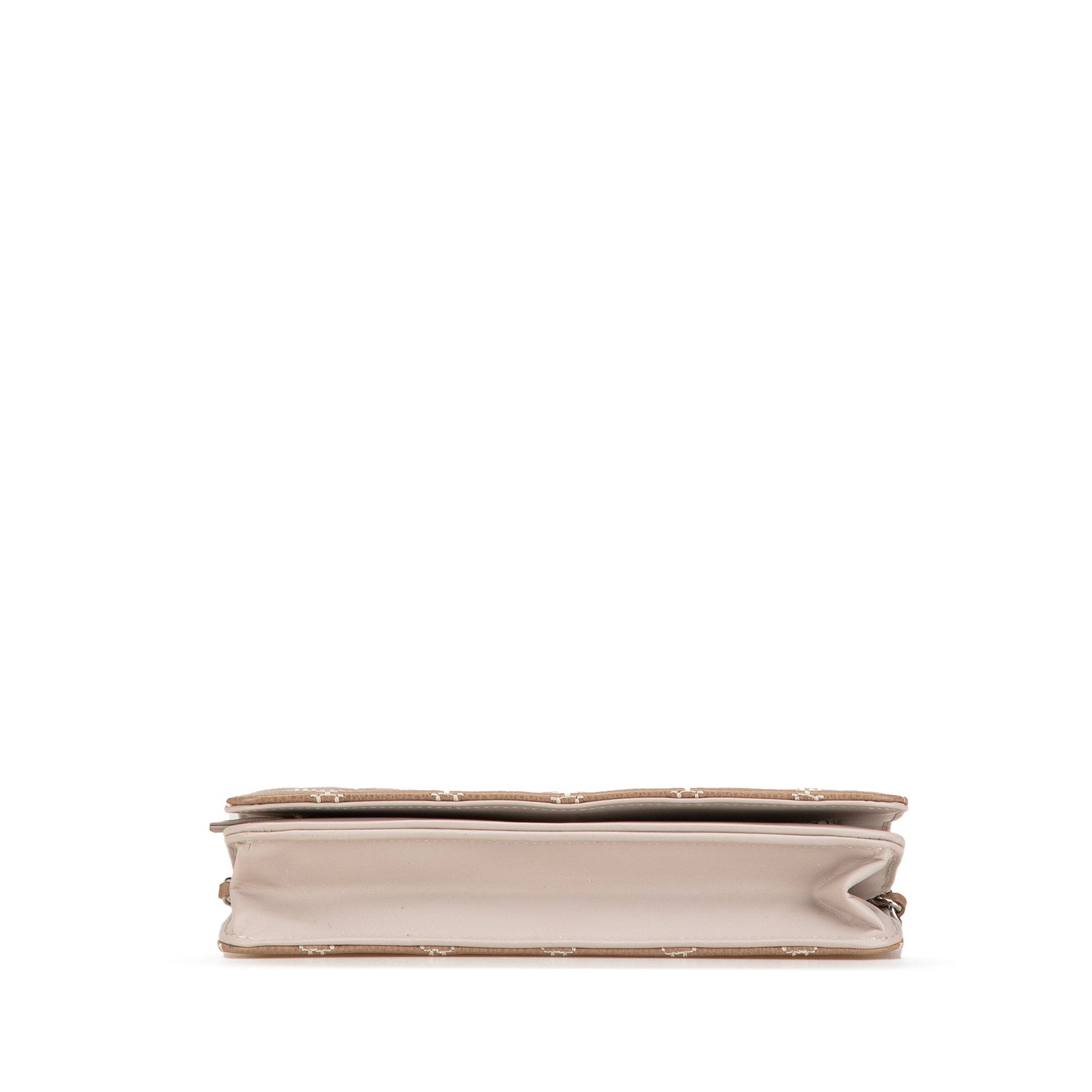 Chanel | Pre-Owned Quilted Calfskin Stitched CC Wallet on Chain | Brown