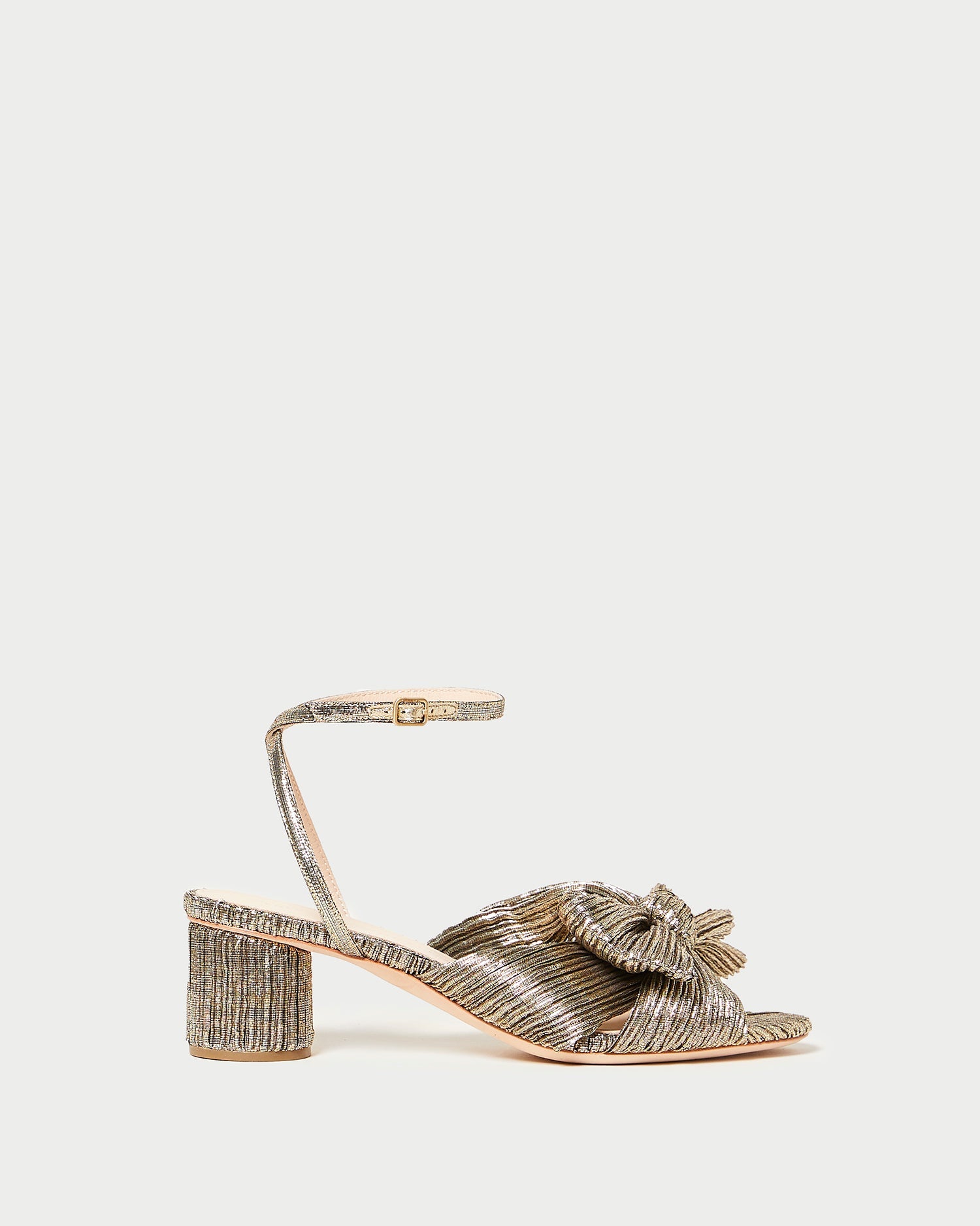 Dahlia Pleated Bow Heel | Dark Gold