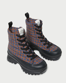 Color: Navy/Rust Plaid/Black