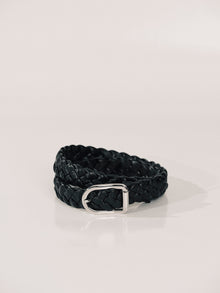 Mija Braided Belt | Black & Silver