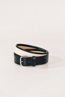Jeanne Belt | Canvas & Black Leather Trim & Silver