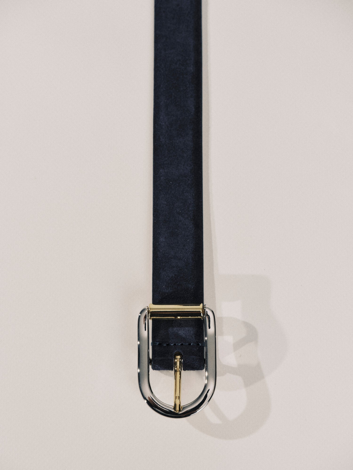 Mija Suede Belt | Deep Navy & Silver & 24K Gold