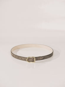 Mija Suede Belt | Light Grey & 24K Gold