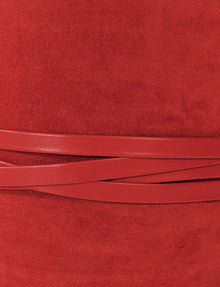 Undone Corset Belt | Poppy Red Suede