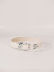 Western Etched Belt | Black & Silver