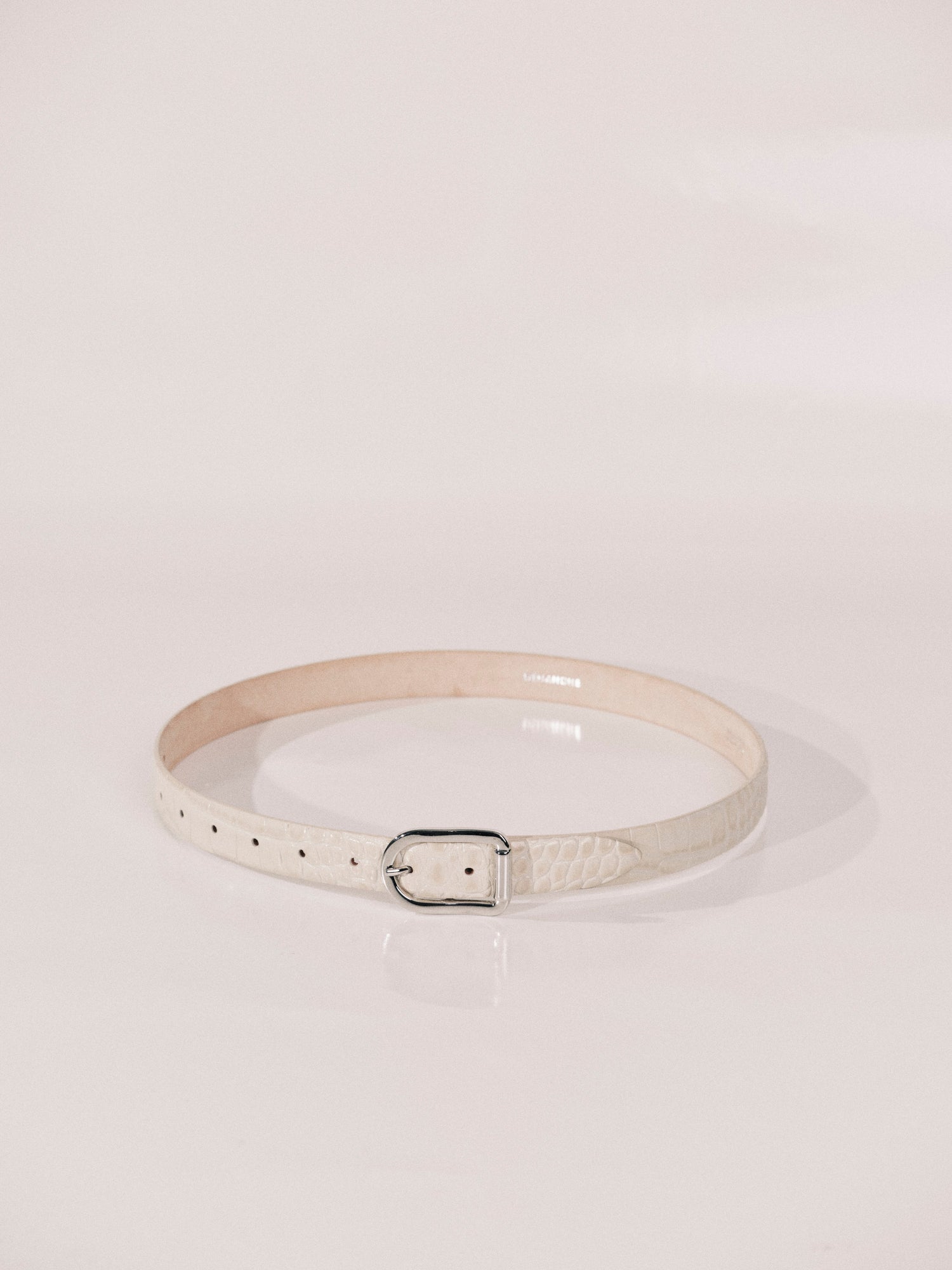 Mija Belt | Ivory Croco & Silver