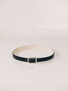 Mija Belt | Black Reptile & Silver