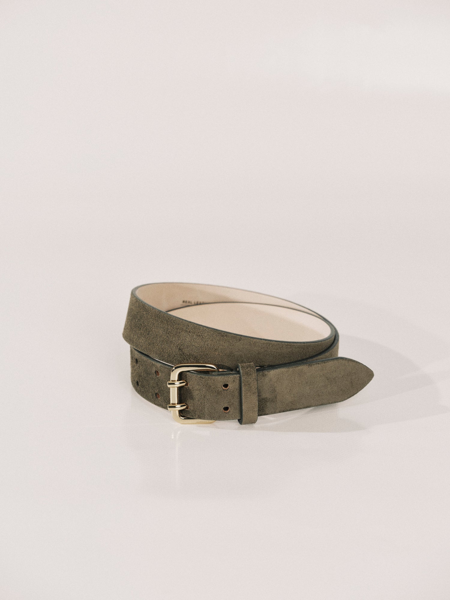 Mini Hutch Suede Belt | Truffle & 24K Gold