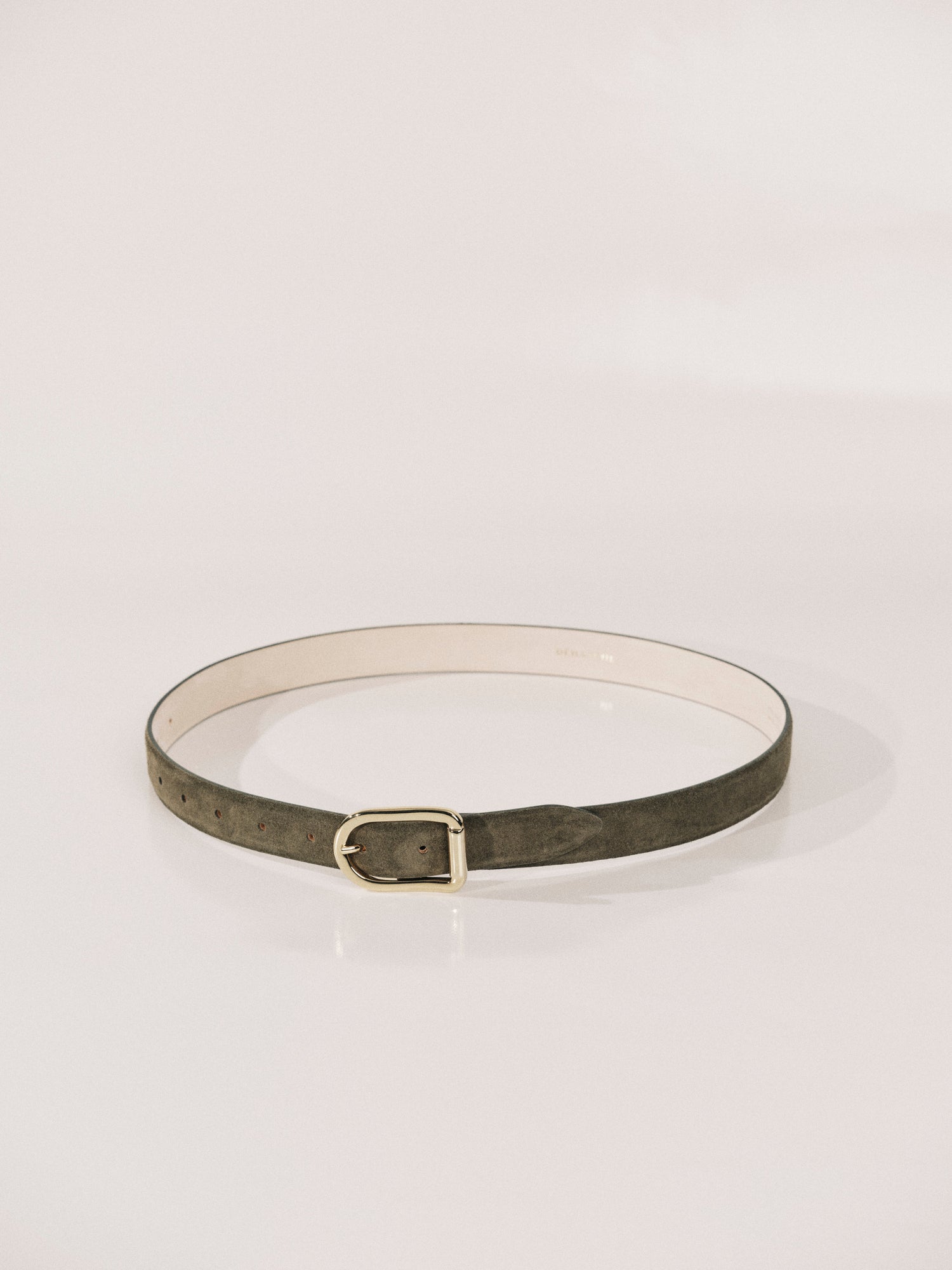 Mija Suede Belt | Olive & 24K Gold