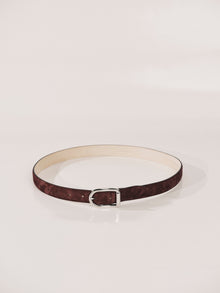 Mija Suede Belt | Garnet & Silver