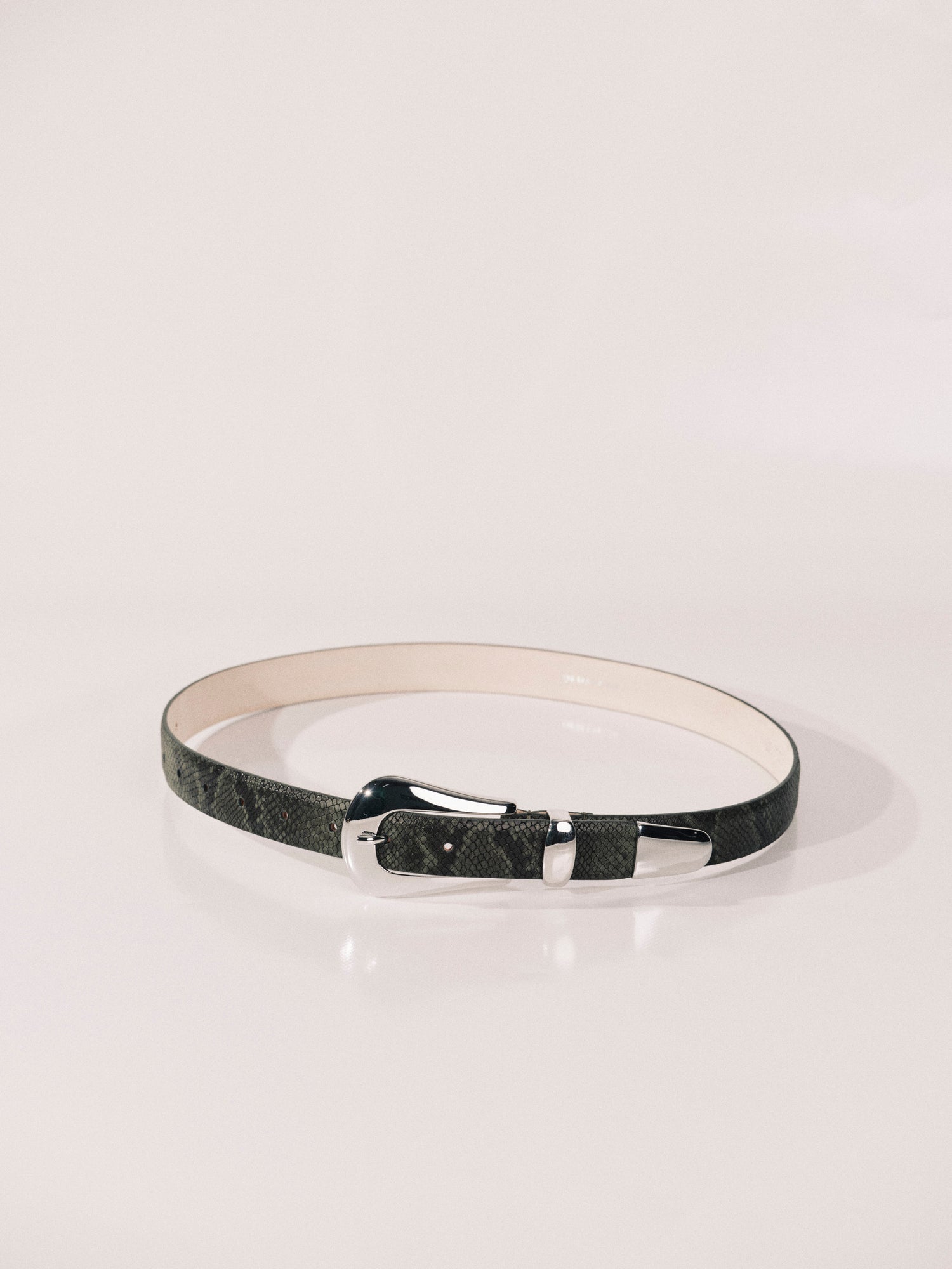 Colette Belt | Green Python & Silver