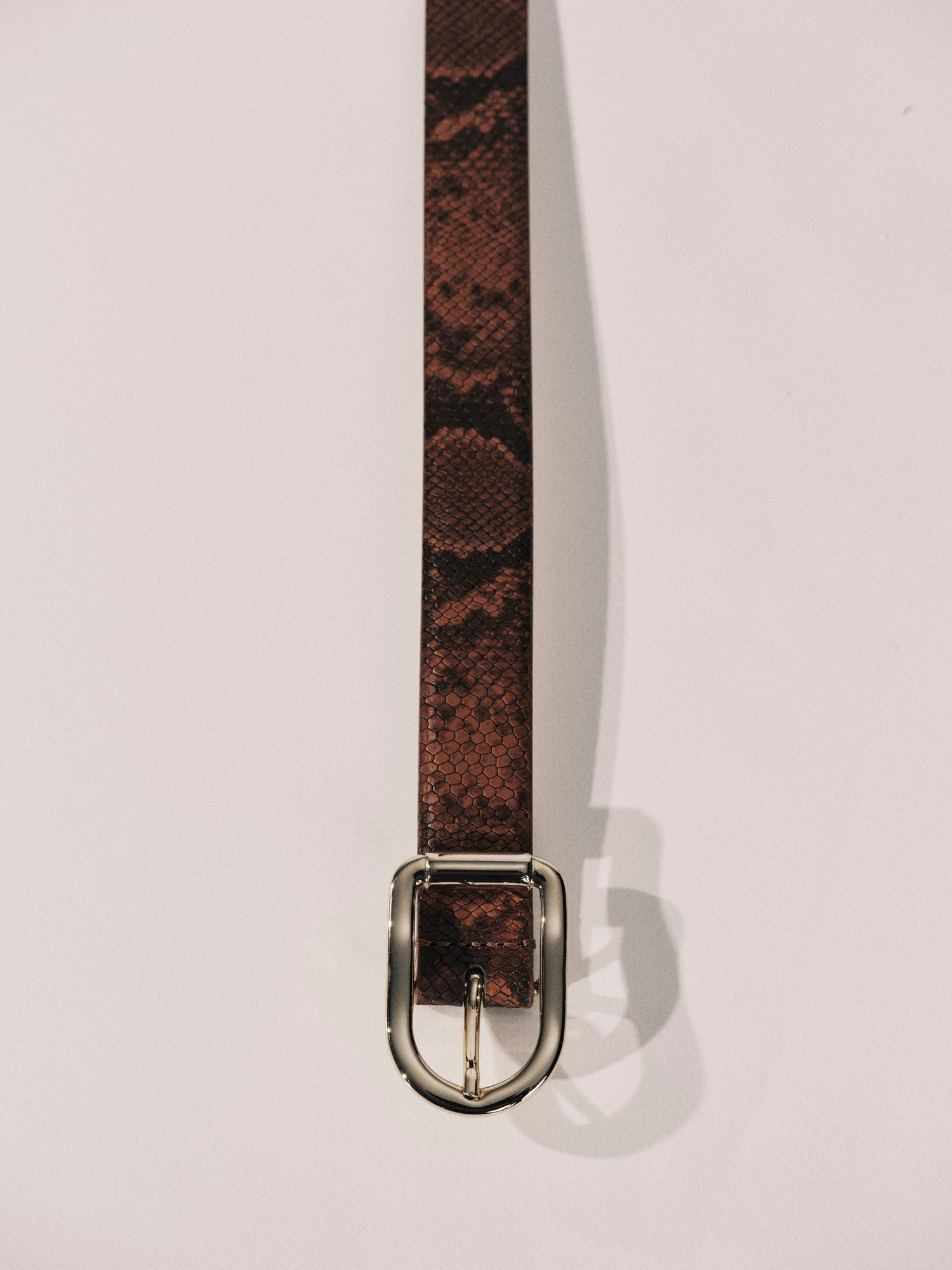 Mija Belt | Brown Python & Pale Gold
