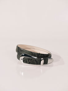 Colette Belt | Green Python & Silver