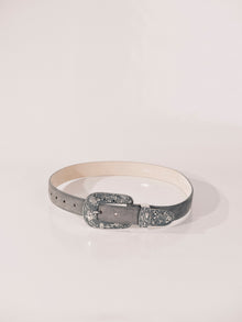Vendome Suede Belt | Fog & Silver