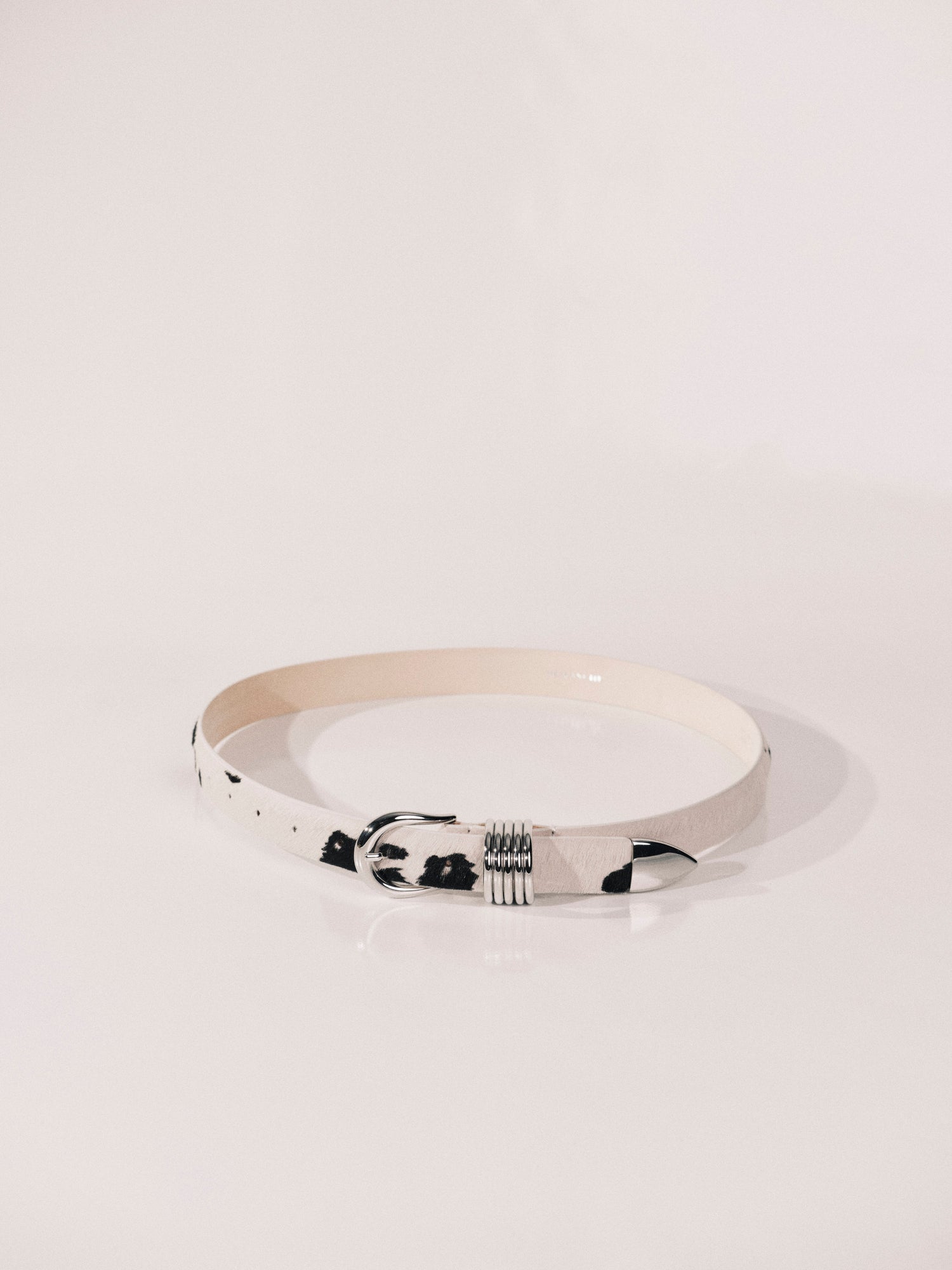 Hollyhock Belt | Black & White Dalmatian & Silver