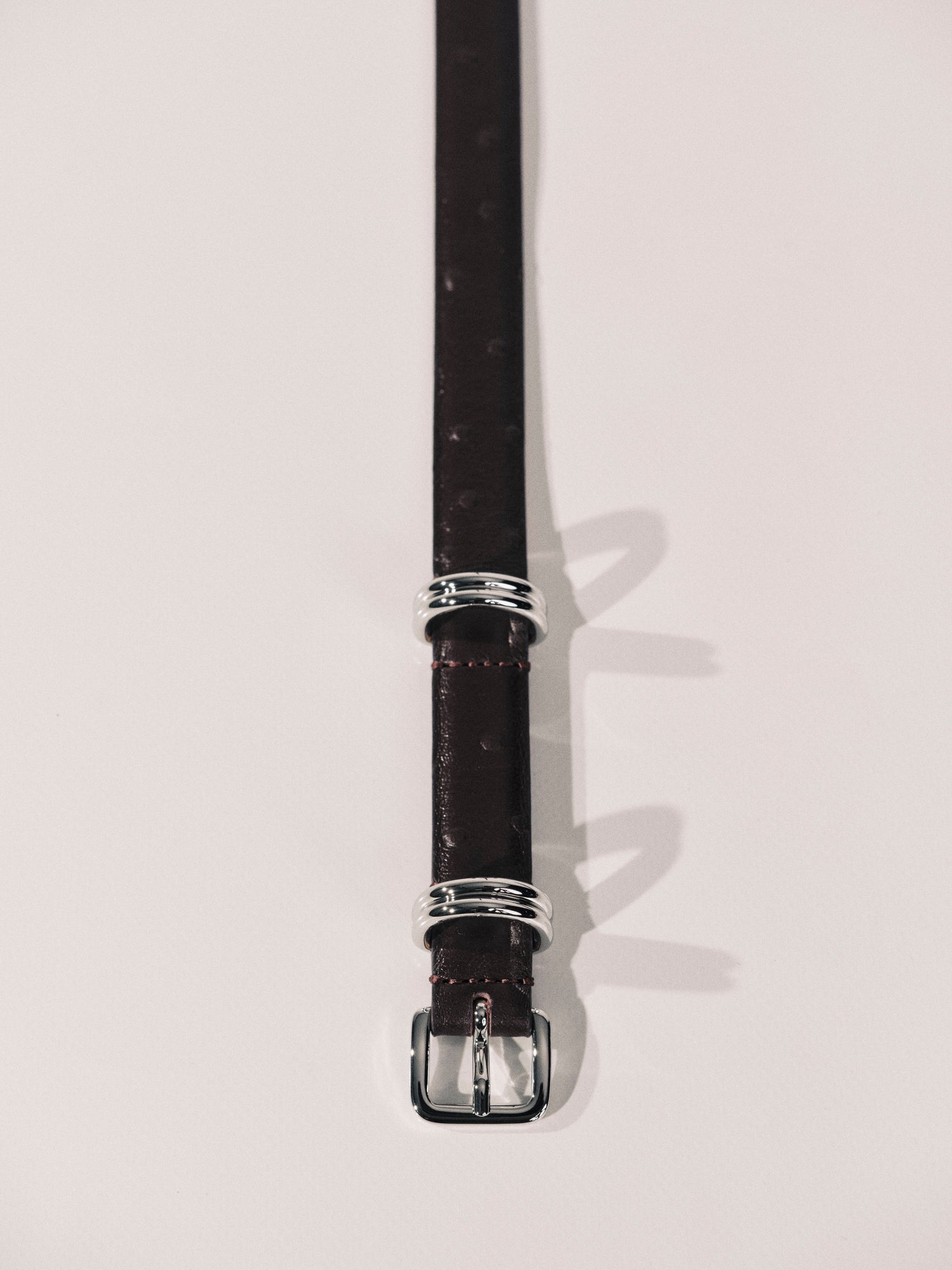 Constance Belt | Plum & Ostrich Silver