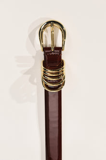 Hollyhock Belt | Deep Red Lacquer & Gold
