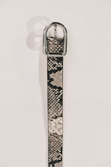 Mija Belt | Beige Snake & Silver