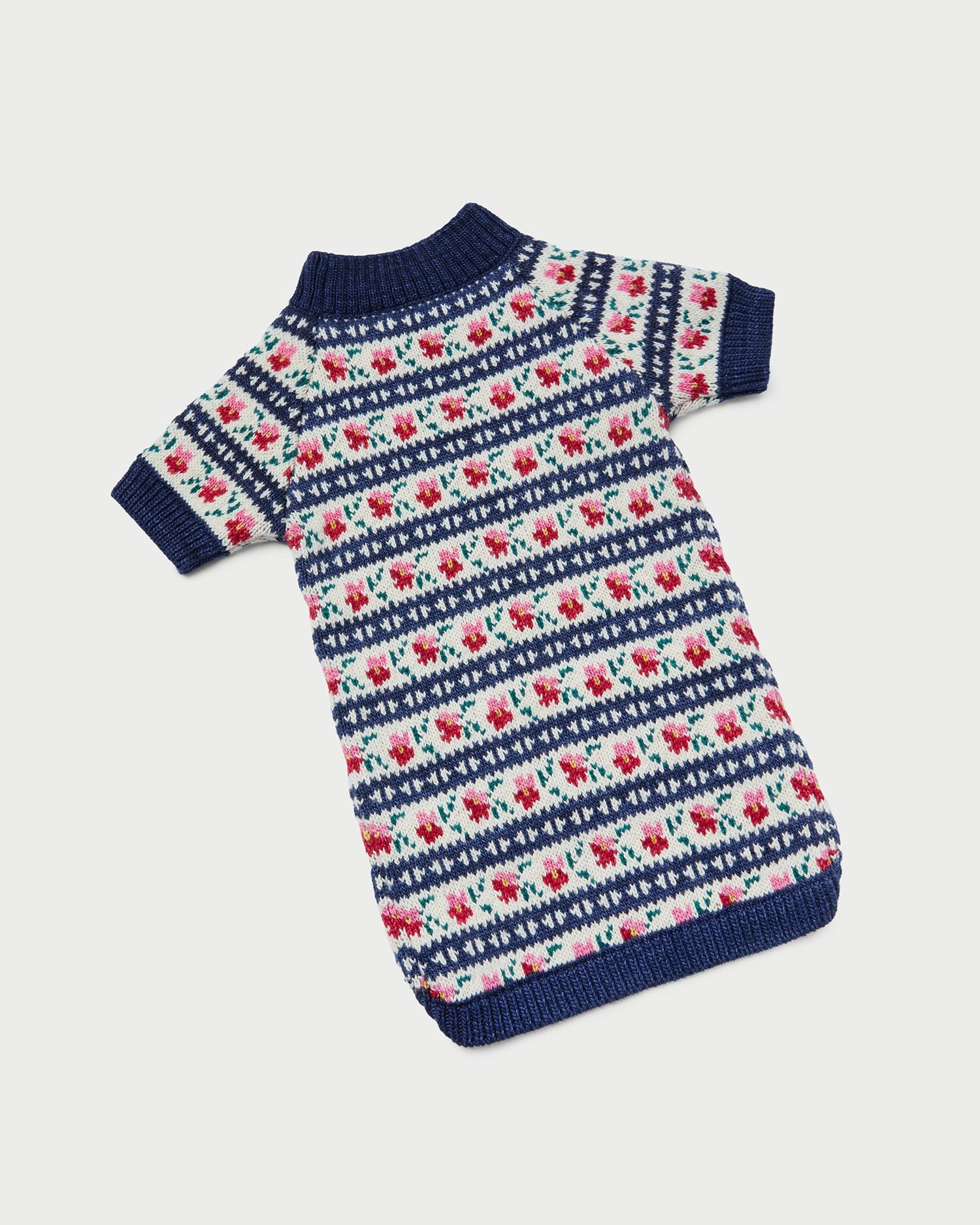 Color: Blue Jean Floral Intarsia