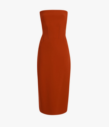 Another Tomorrow Doppio Structured Dress in Sedona Red – Wool Women's Dress
