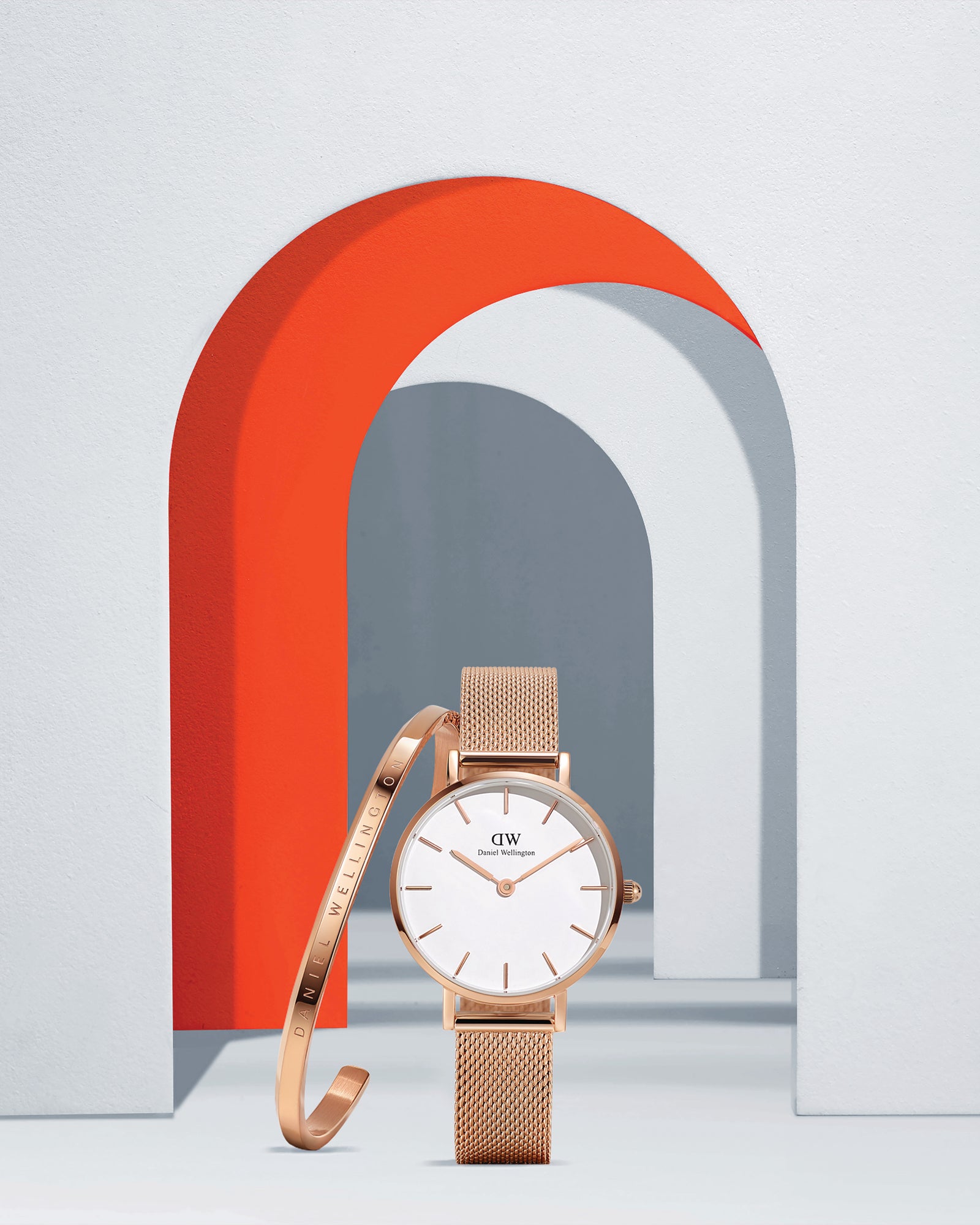 Womens | Petite Melrose & Classic Bracelet Set | White | Rose Gold