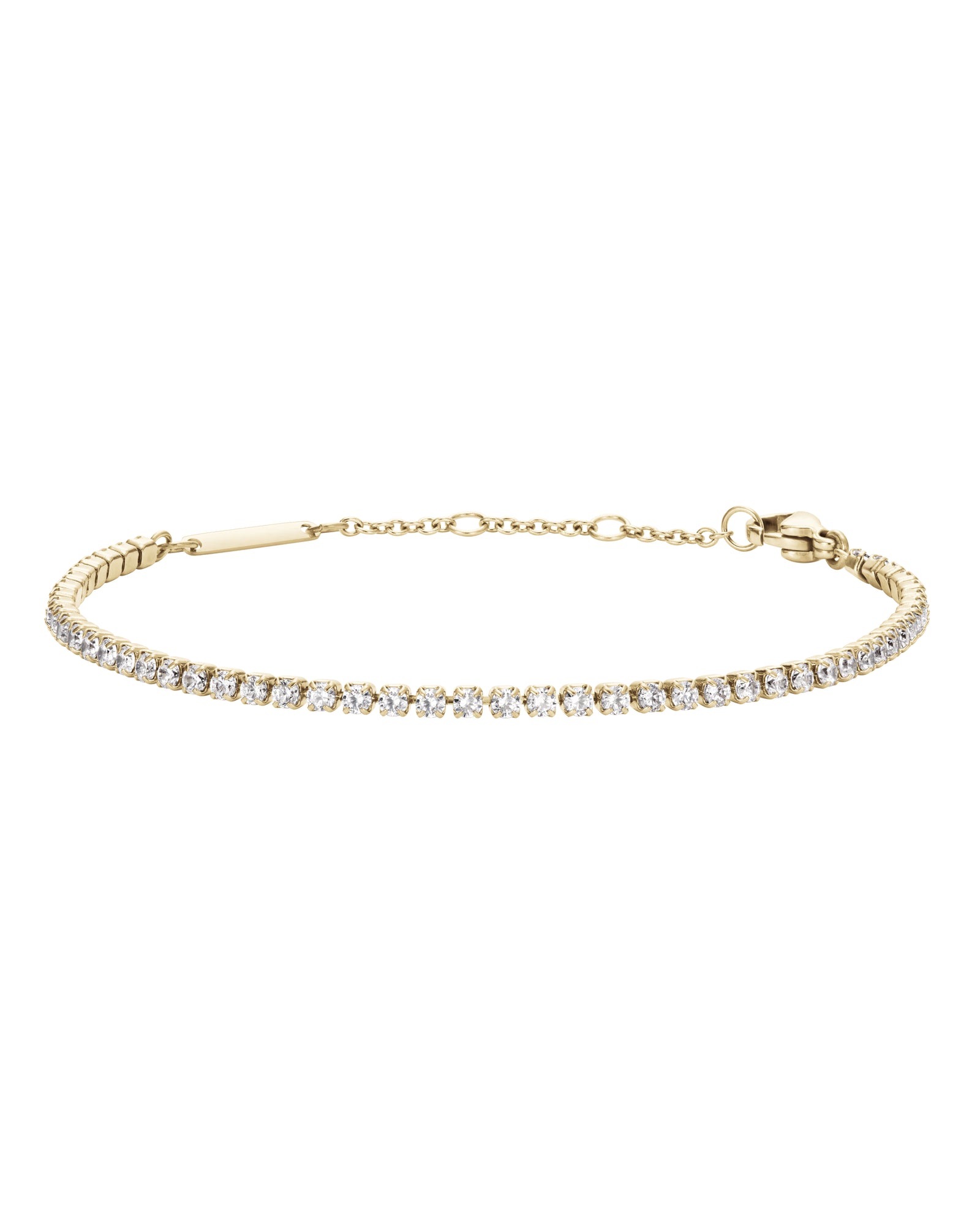 Womens | Quadro Pressed Evergold & Tennis Bracelet Set | Green | Gold
