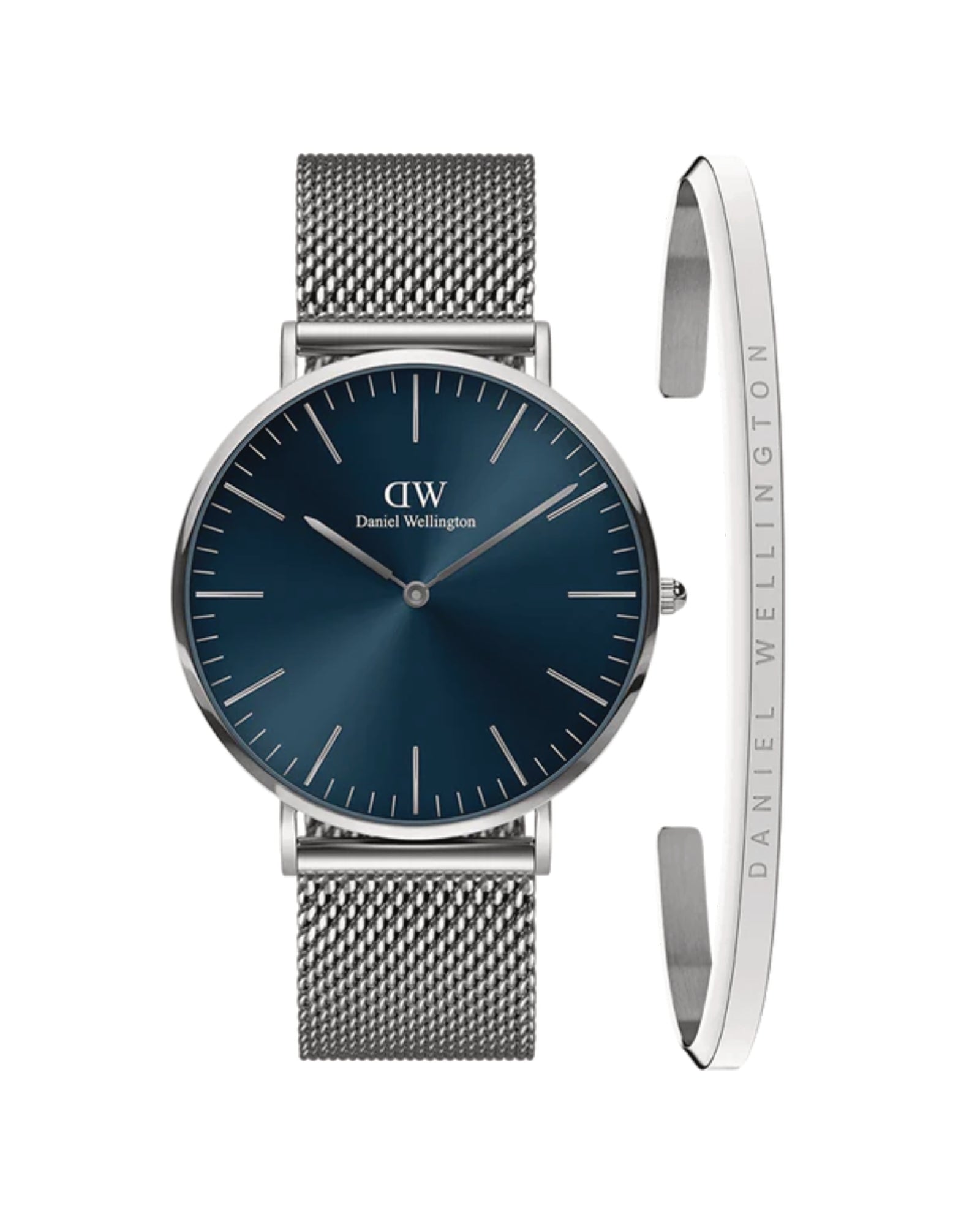 Mens | Classic Mesh Arctic & Classic Bracelet Set | Arctic Blue | Silver