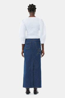 Denim Rose Maxi Skirt | Rinse