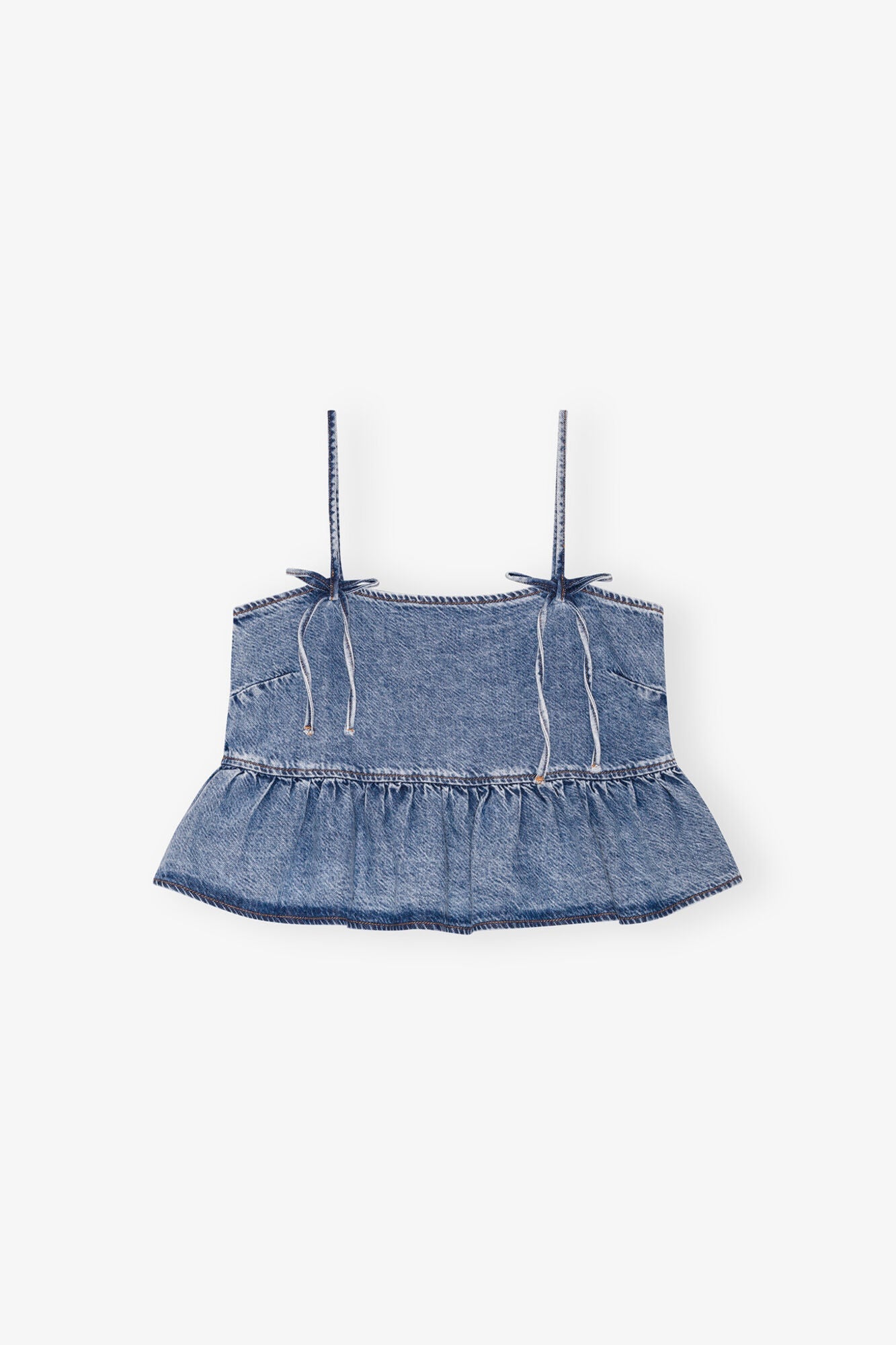 Denim Strap Top | Mid Blue Stone