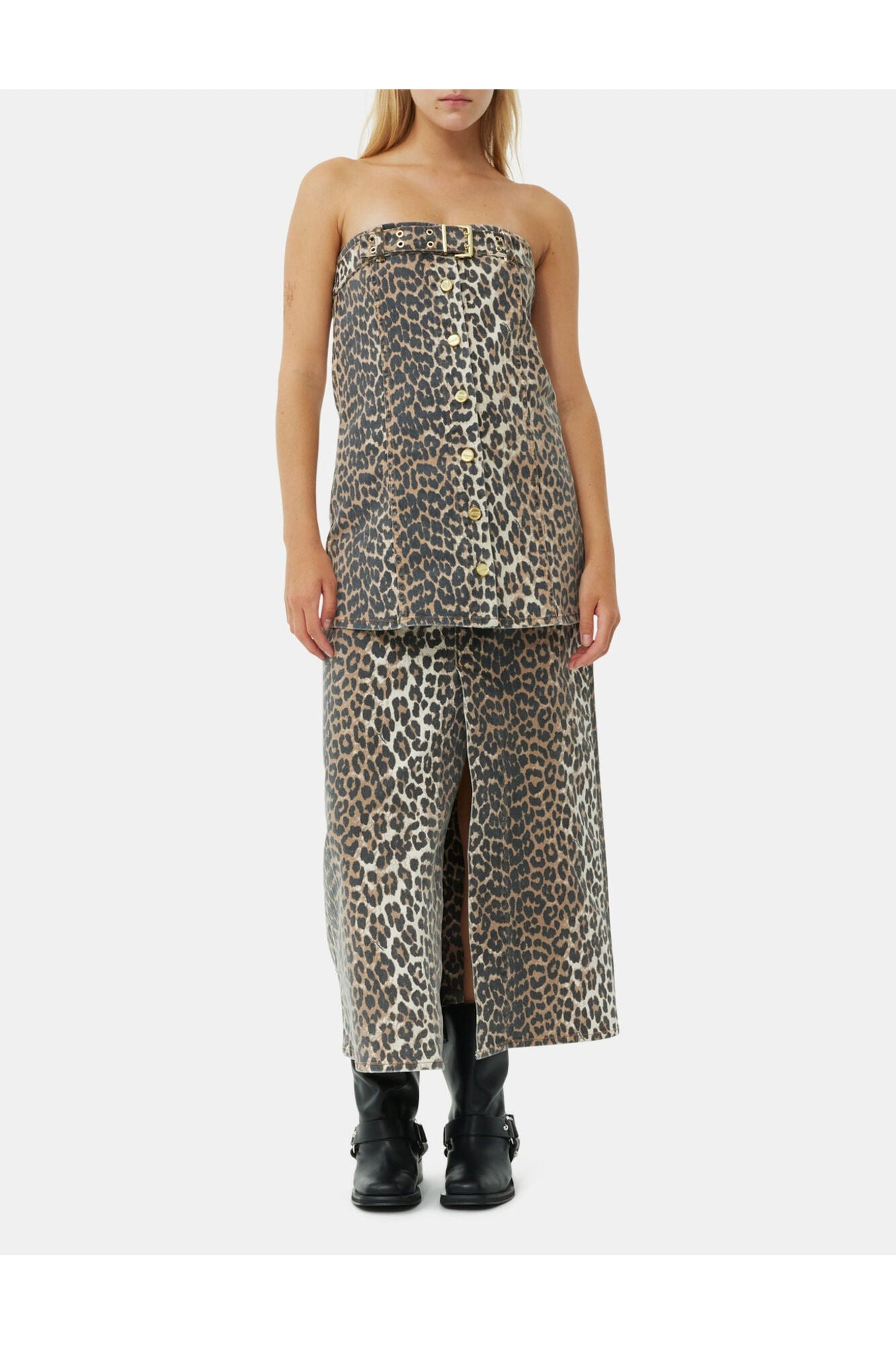 Denim Top | Leopard
