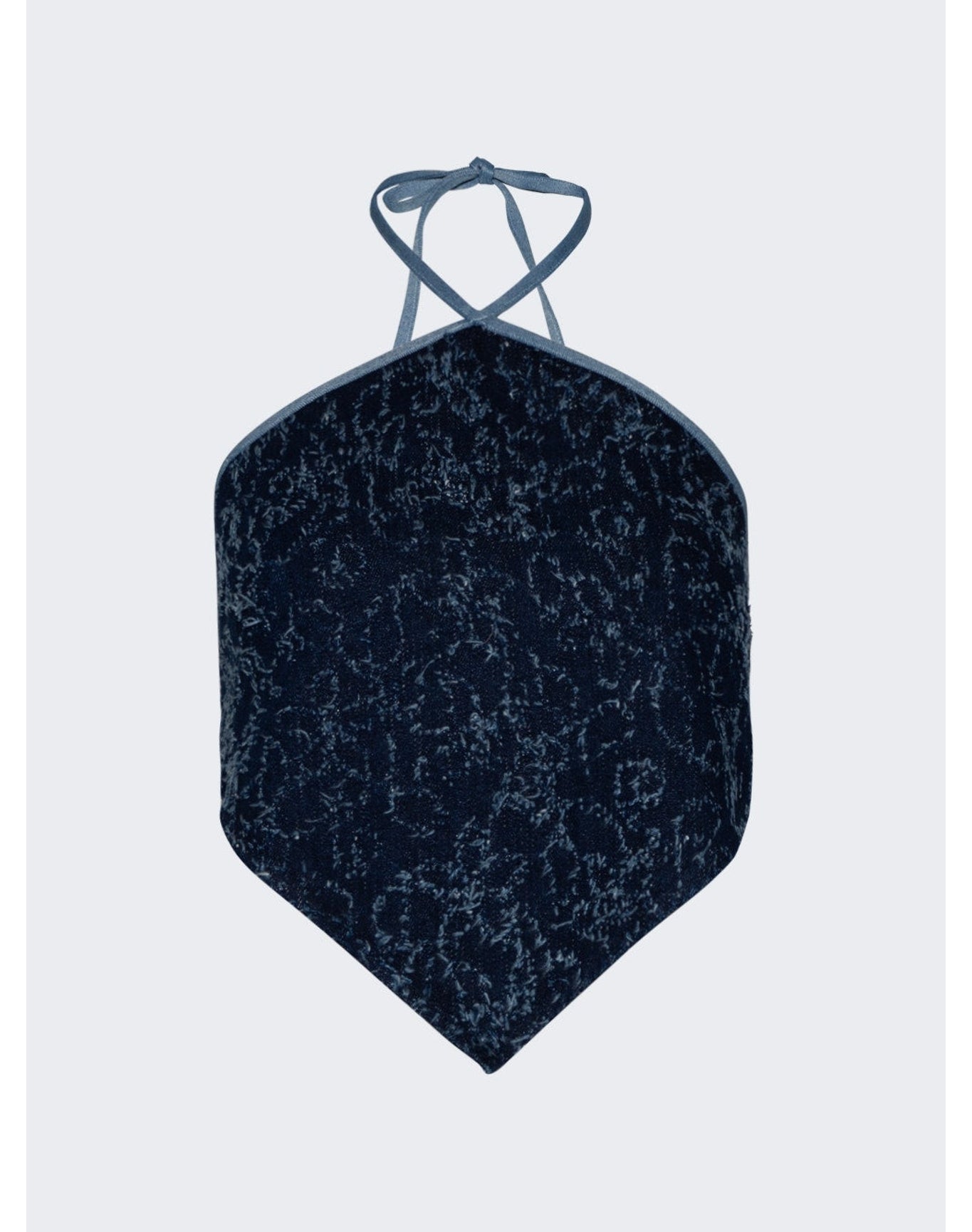 Di Petsa | Women | Frayed Denim Halter Top | Blue