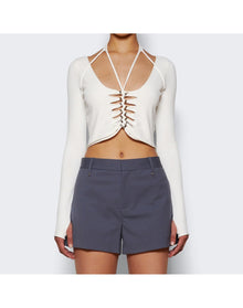 Dion Lee | Women | Bolt Loop Long Sleeved Top | Ivory