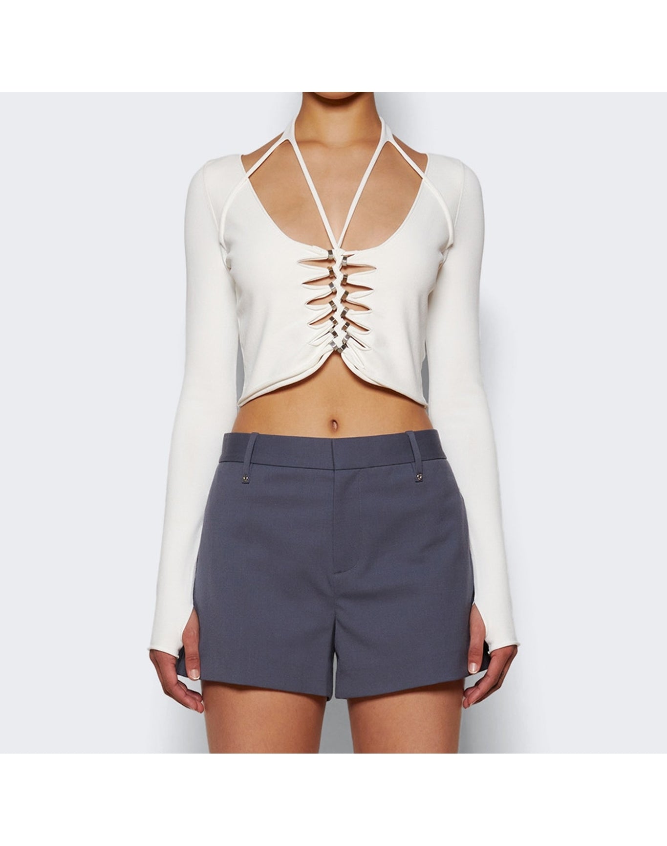Dion Lee | Women | Bolt Loop Long Sleeved Top | Ivory