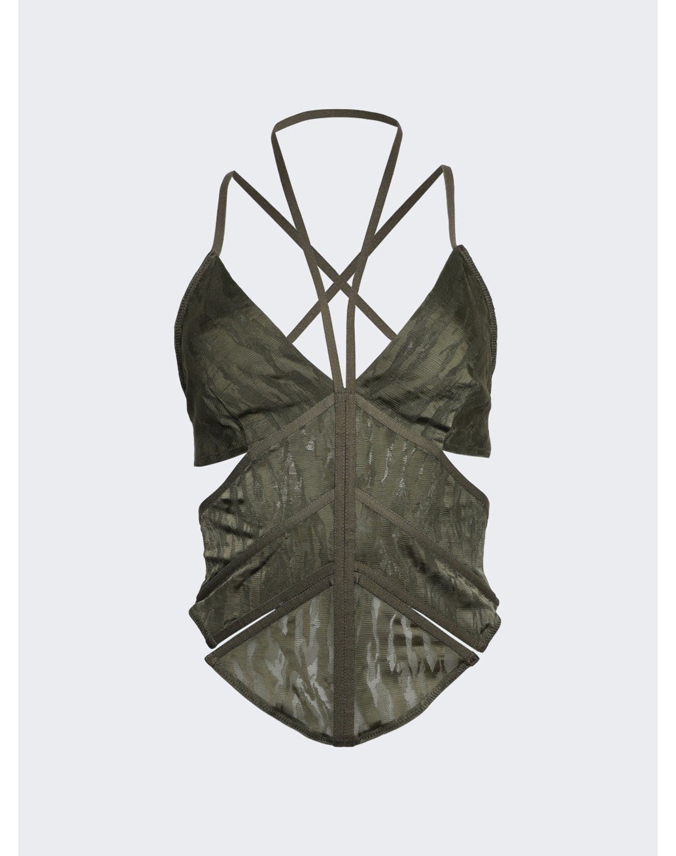 Dion Lee | Women | Camo Lace Corset | Military Green
