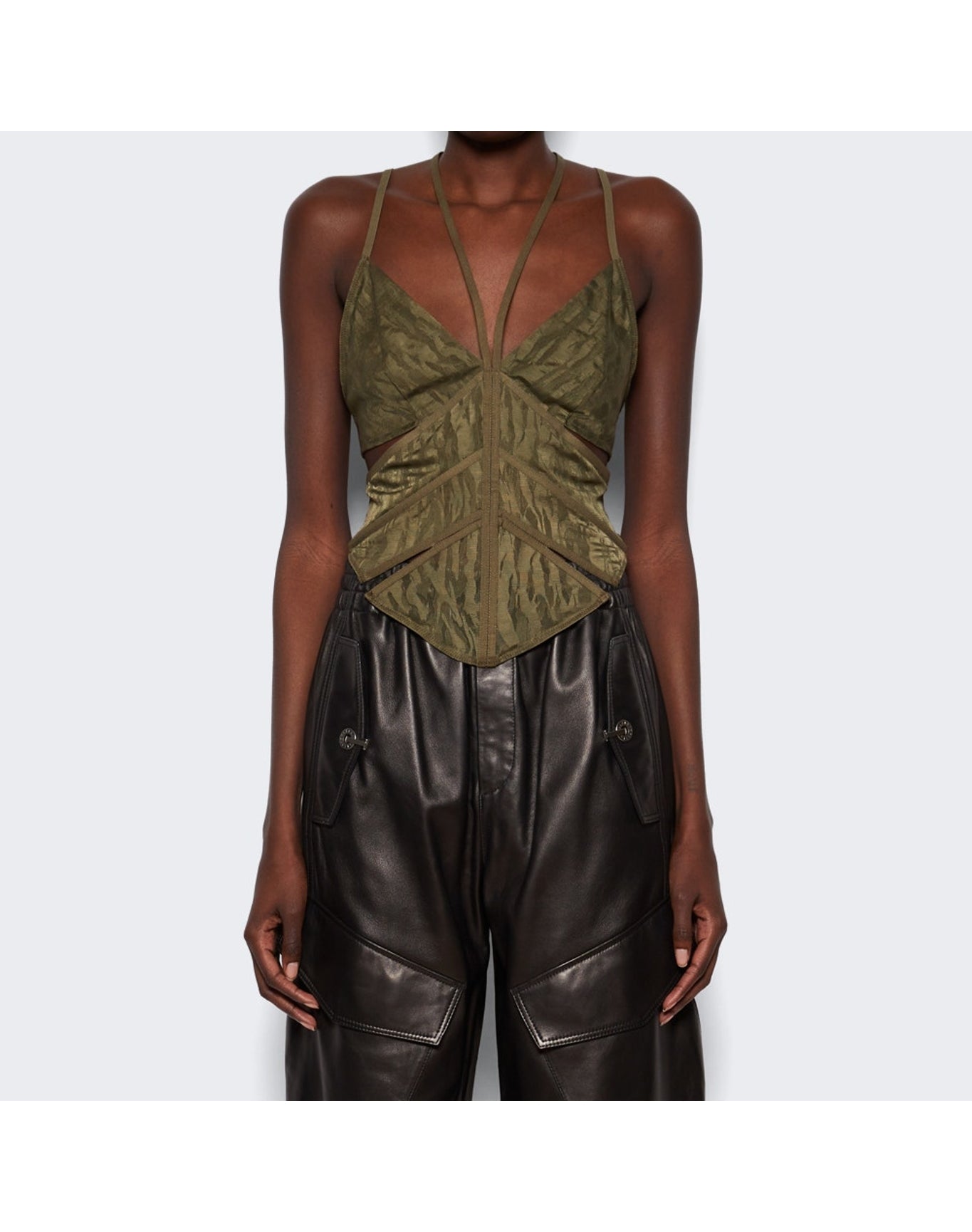 Dion Lee | Women | Camo Lace Corset | Military Green