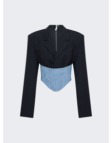 Dion Lee | Women | Float Corset Blazer | Black x Blue