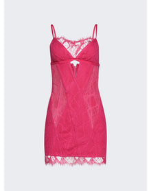 Dion Lee | Women | Oblique Lace Corset Dress | Candy Pink