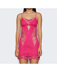 Dion Lee | Women | Oblique Lace Corset Dress | Candy Pink