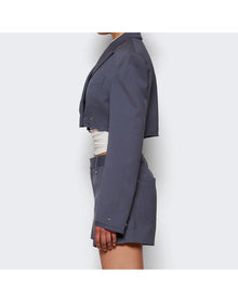 Dion Lee | Women | Oversized Crop Jacket | Asphalt