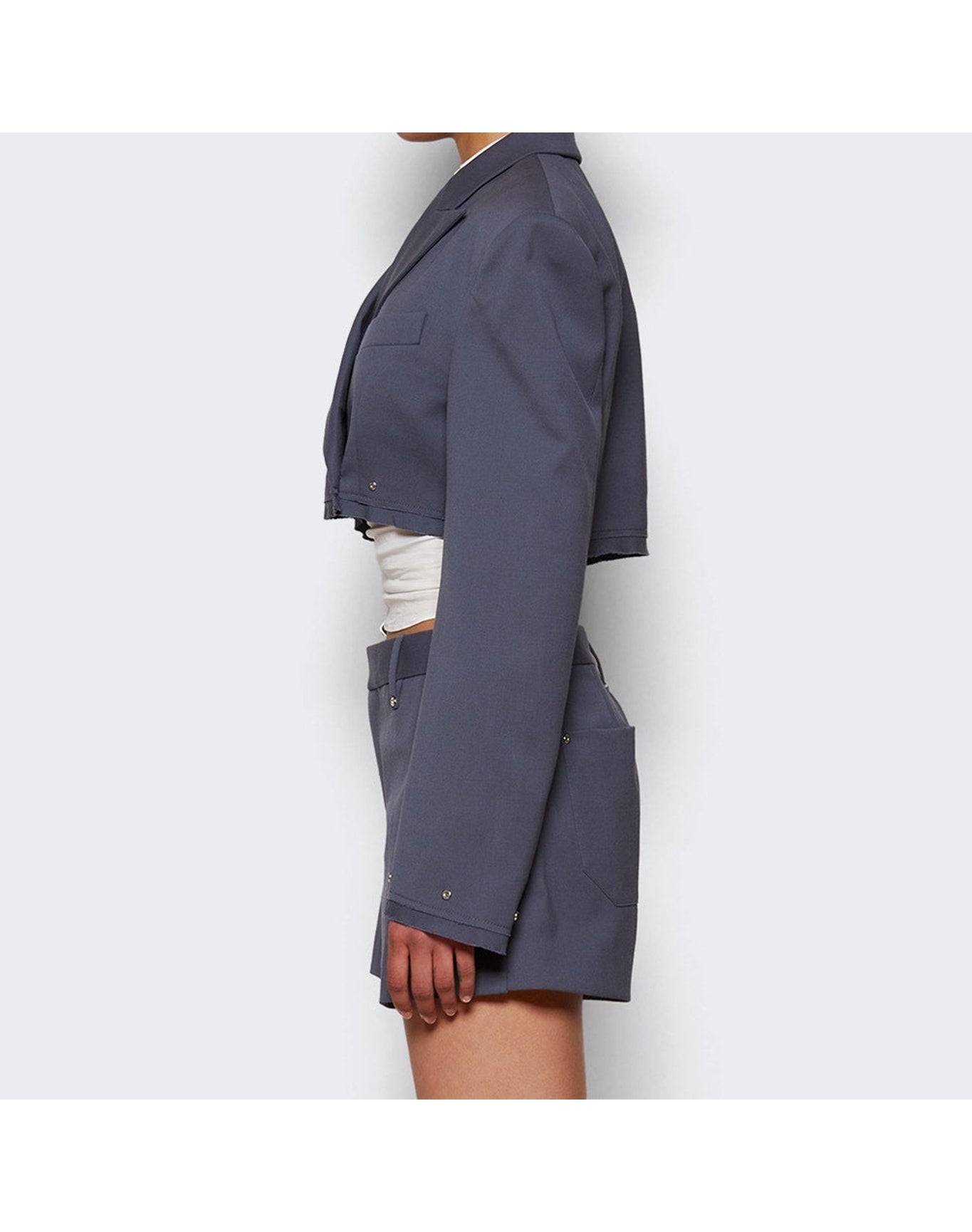 Dion Lee | Women | Oversized Crop Jacket | Asphalt
