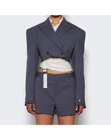 Dion Lee | Women | Oversized Crop Jacket | Asphalt