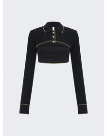 Dion Lee | Women | Shrunken Snap Polo Top | Black
