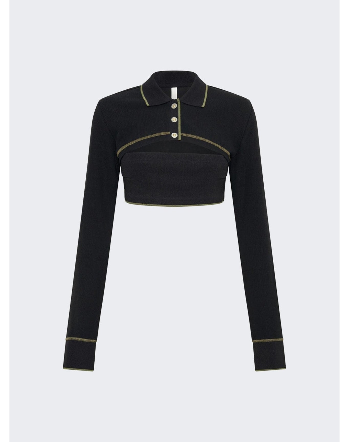 Dion Lee | Women | Shrunken Snap Polo Top | Black