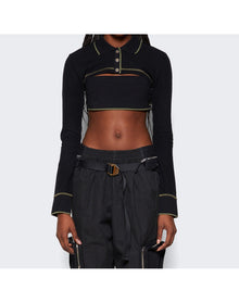 Dion Lee | Women | Shrunken Snap Polo Top | Black