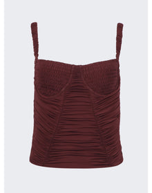 Dion Lee | Women | Smocked Doric Corset | Oxblood Red