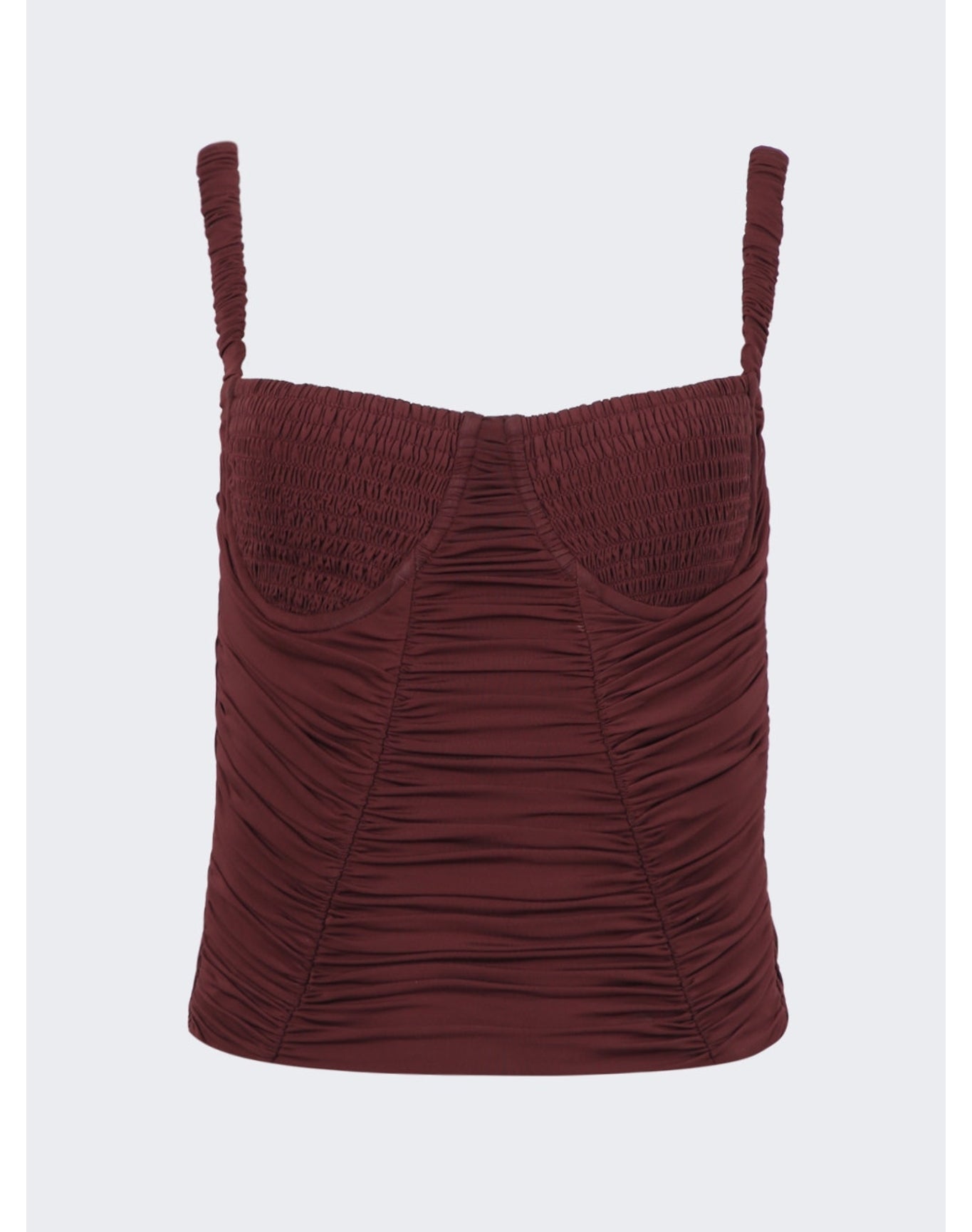 Dion Lee | Women | Smocked Doric Corset | Oxblood Red