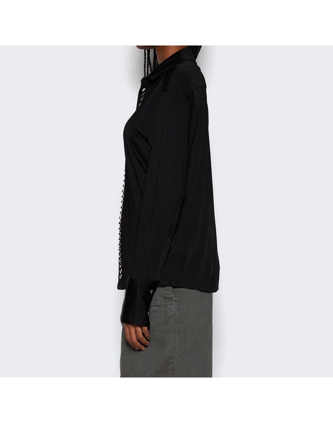 Dion Lee | Women | Studded Placket Shirt | Black