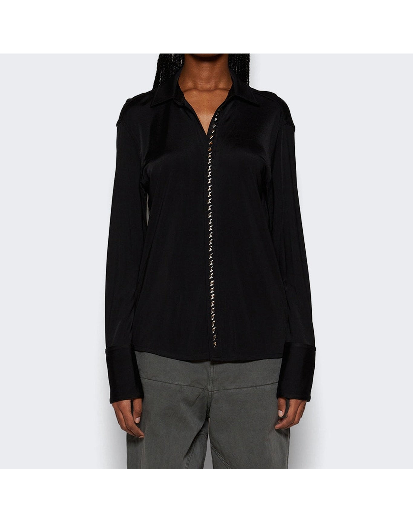 Dion Lee | Women | Studded Placket Shirt | Black