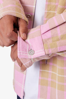 Dip Fade Flannel Shirt | Pink