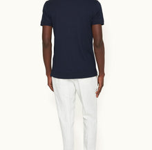 Dominic Stripe Classic Fit Border Stripe Polo Shirt | Night Iris